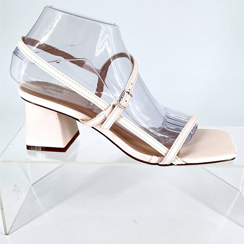 Chase + Chloe Size 7 Blush Pink Strappy Block Heel Sandals NEW Maple